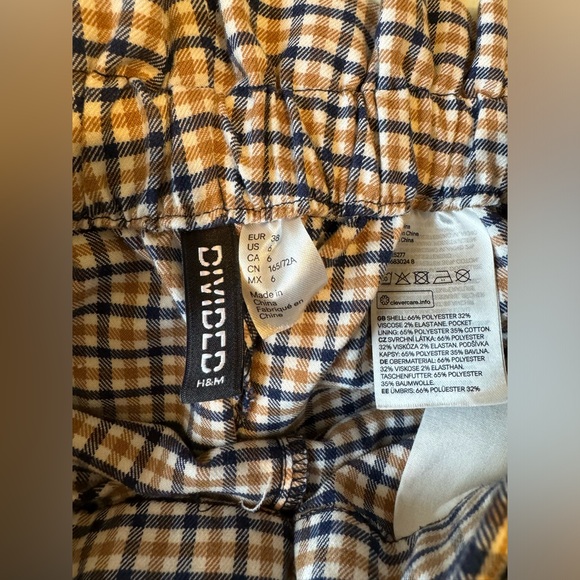 H&M Plaid Paper Bag Pants with Tie Size US 6 - Picture 4 of 4
